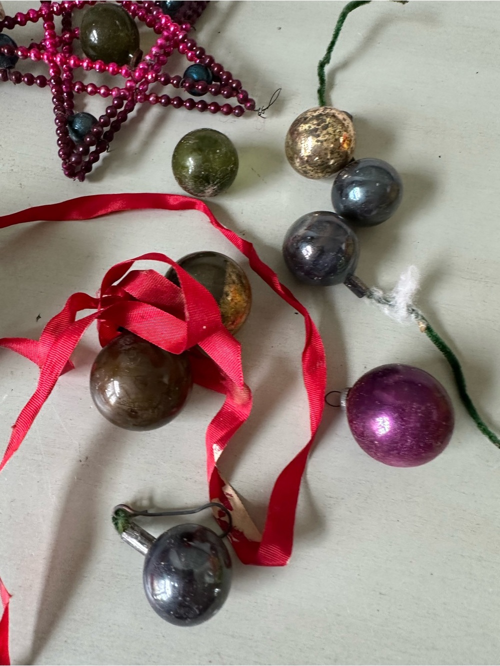 Vintage Christmas ornaments shiny brite mercury diorama tree topper lot - Picture 2 of 12